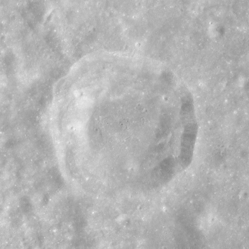 Lunar crater Alhazen photographed by the Apollo 17 mapping camera in 1972
