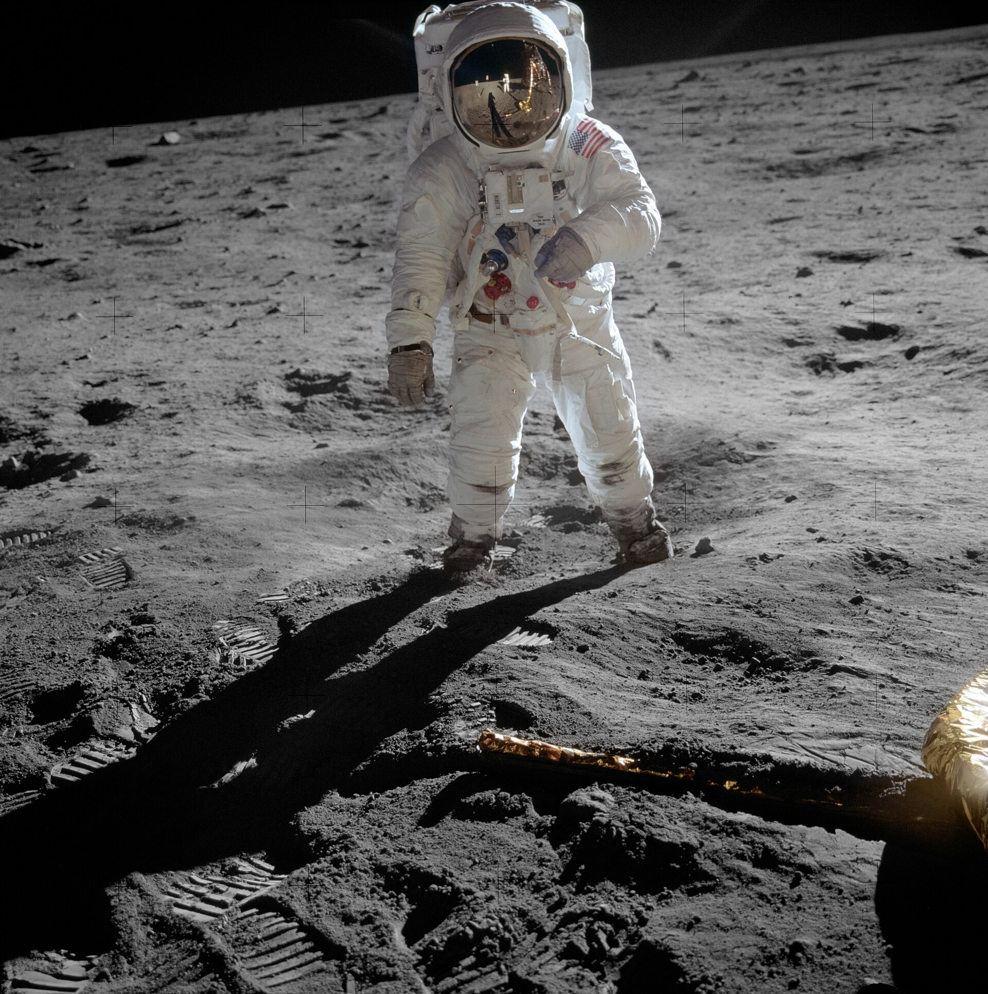 Buzz Aldrin on the lunar surface during Apollo 11