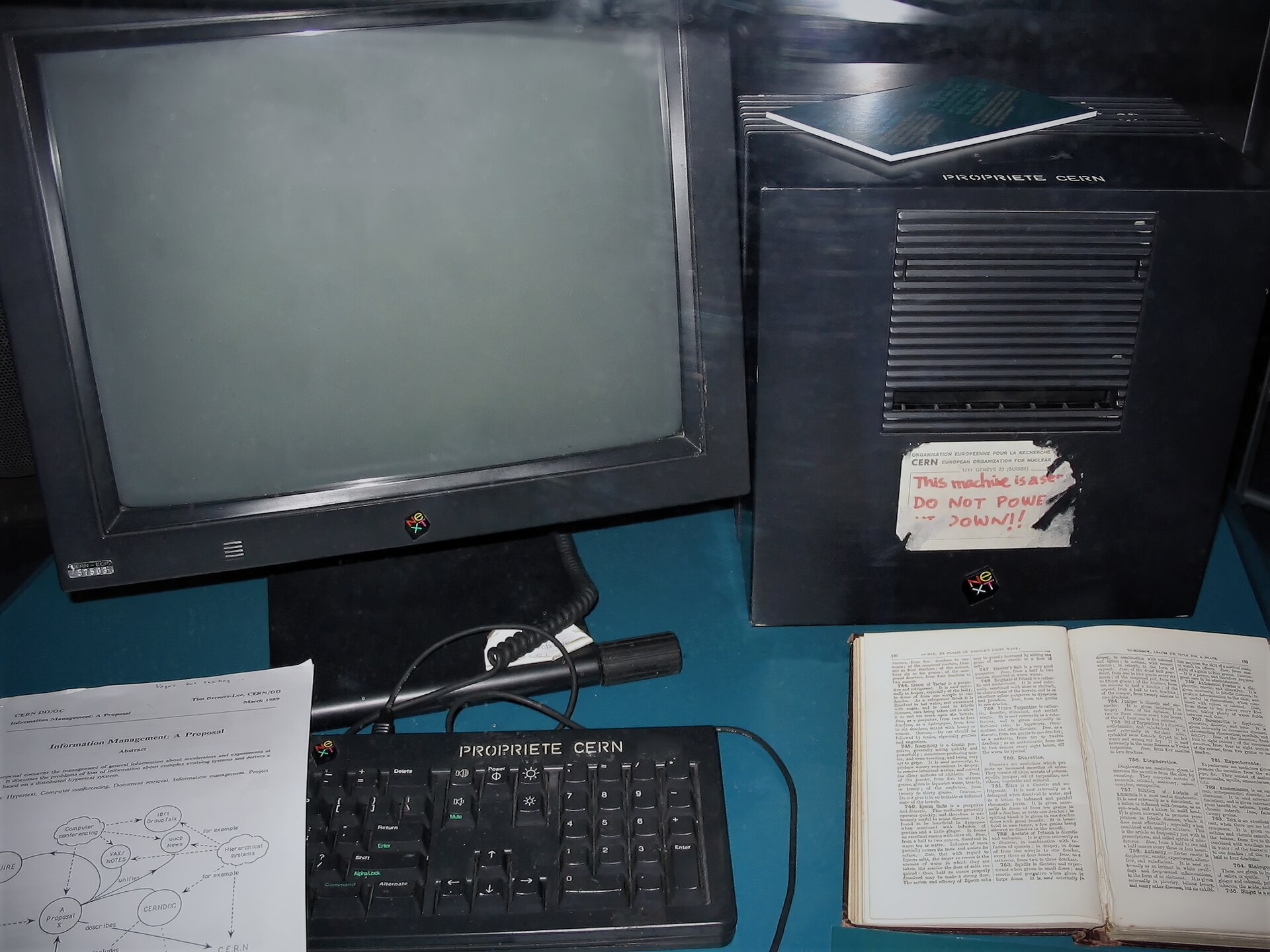 The NeXT computer used by Tim Berners-Lee as the first Web server
