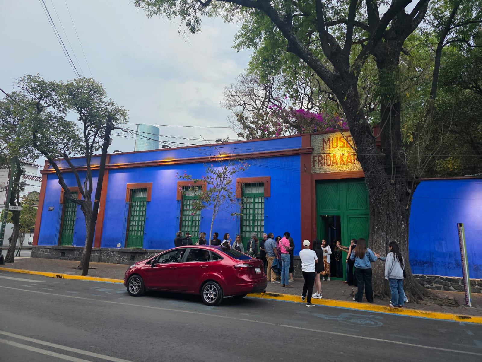 The cobalt-blue exterior of La Casa Azul, the Frida Kahlo Museum in the Coyoacán neighbourhood of Mexico City.