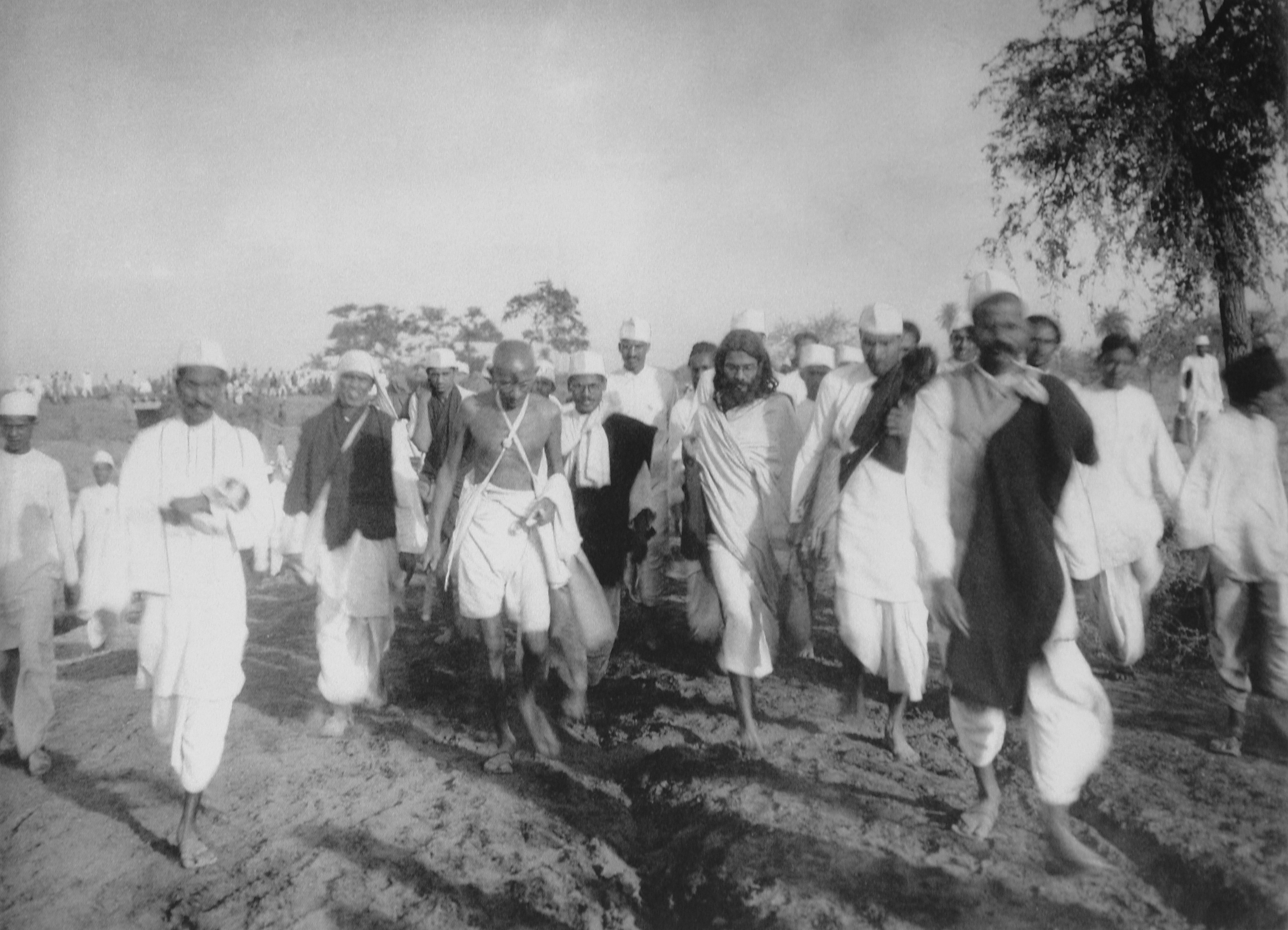 Mahatma Gandhi during the Salt March, 1930