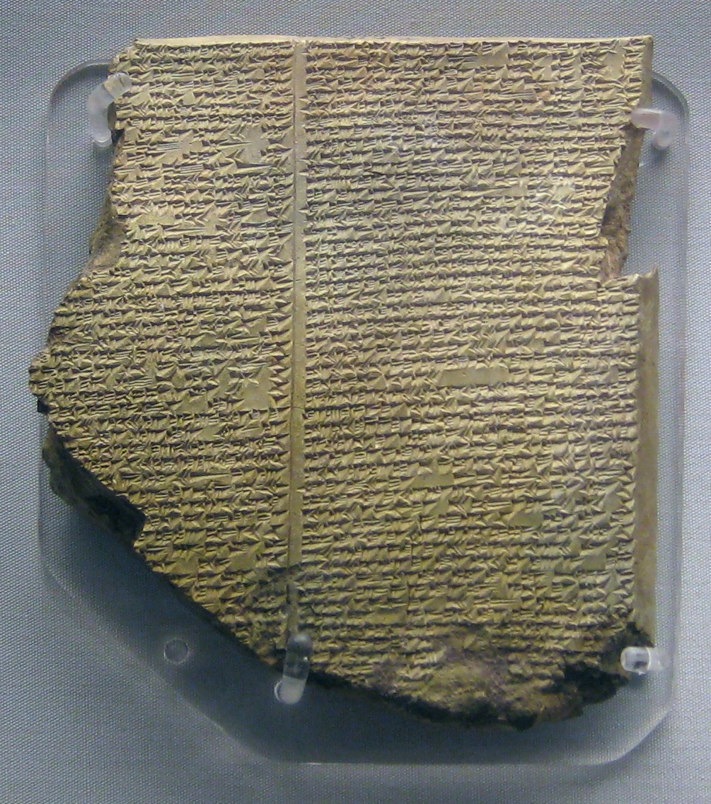 The Flood Tablet — eleven lines of cuneiform on a Neo-Assyrian clay tablet