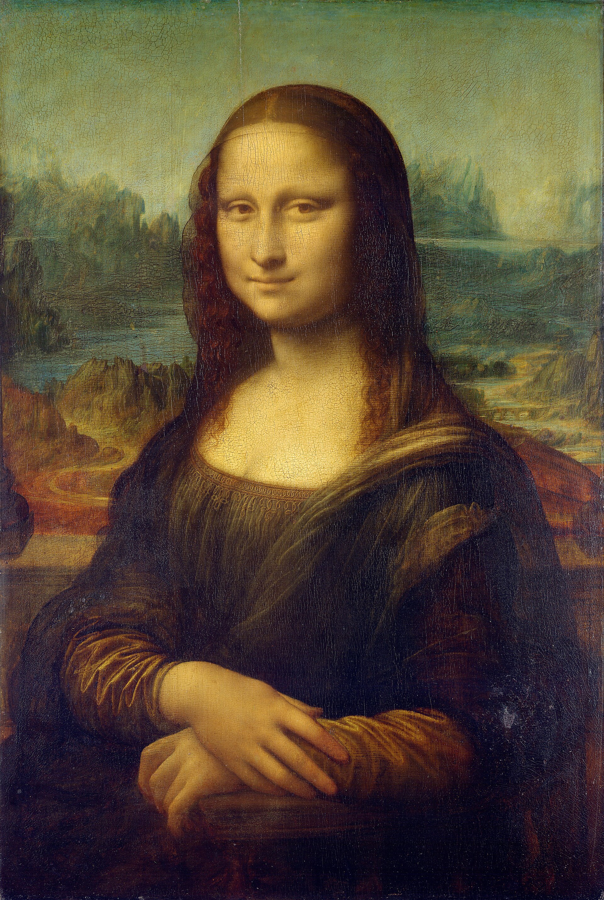 Leonardo da Vinci, Mona Lisa (portrait of Lisa Gherardini), c. 1503–19 — oil on poplar panel, Louvre, Paris