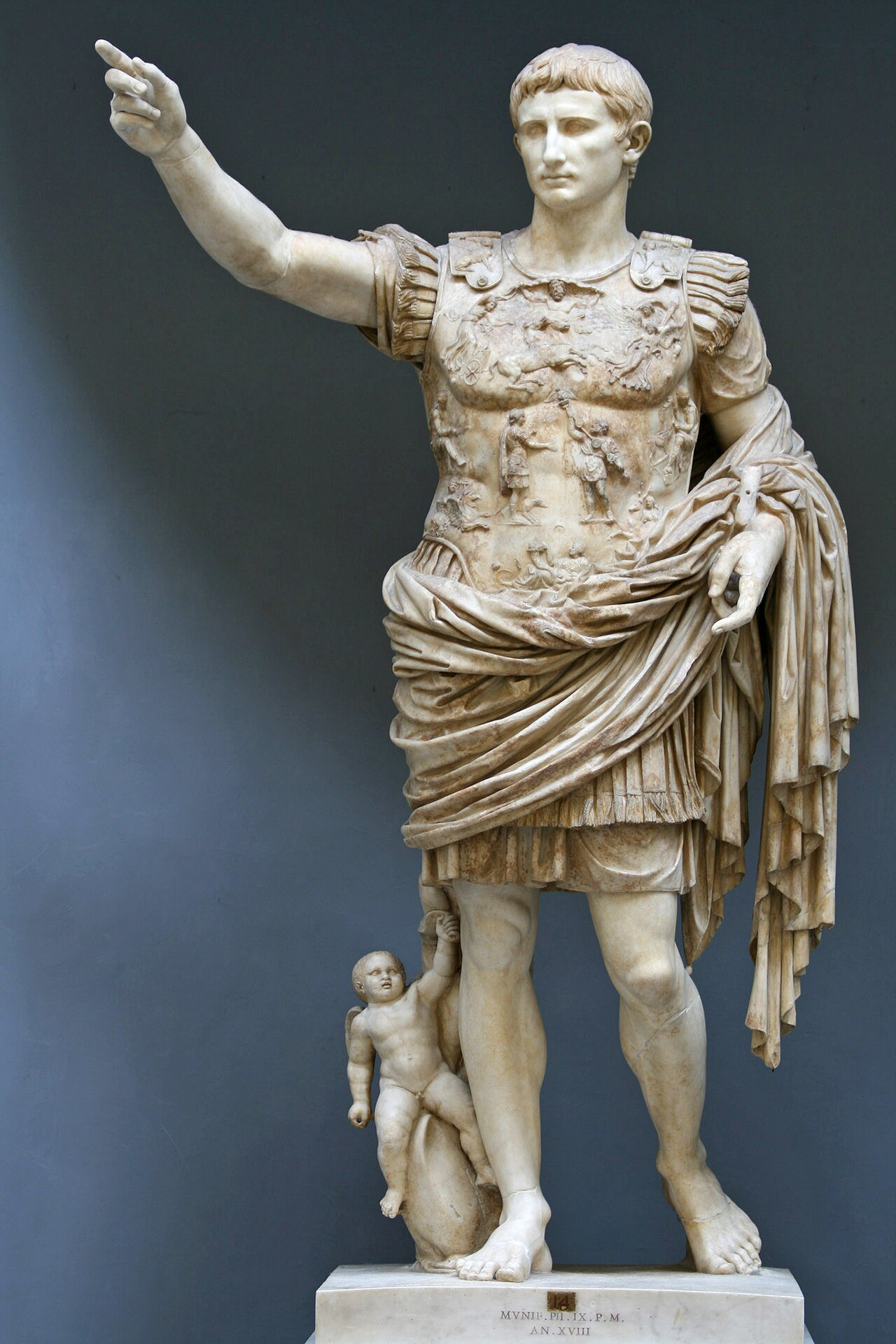 The Augustus of Prima Porta, marble statue of the emperor Augustus in armour