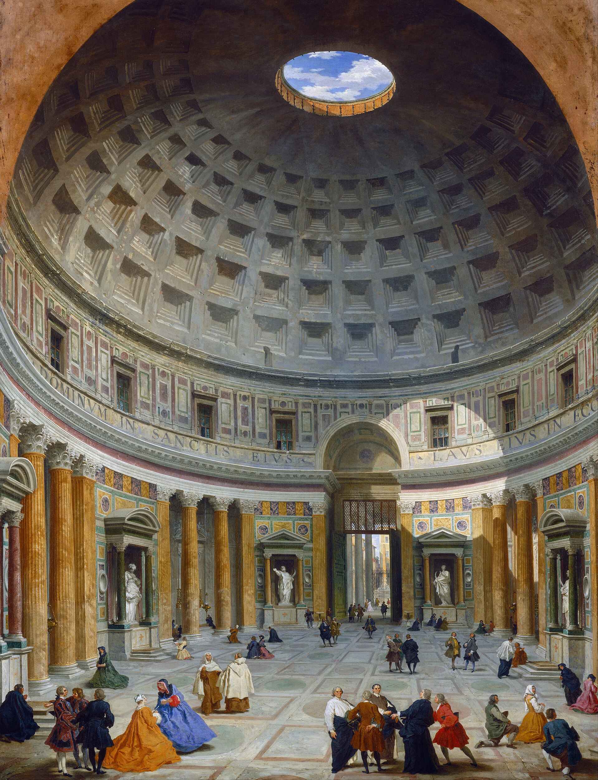 Giovanni Paolo Panini, Interior of the Pantheon, Rome, oil painting of about 1734