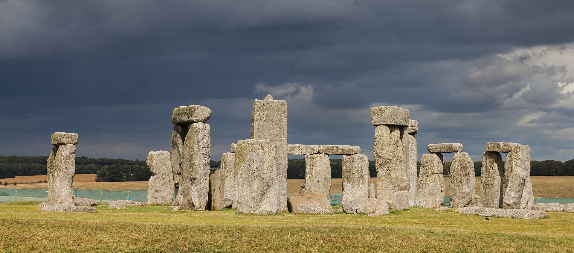 Stonehenge: the sarsen circle and trilithons of the prehistoric monument on Salisbury Plain, Wiltshire, England